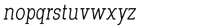 Pano Slab Thin Semi Condensed Italic Font LOWERCASE