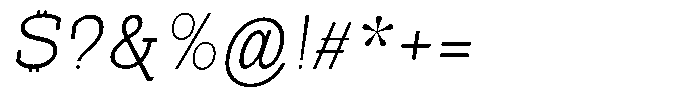 Pano Slab Thin Semi Expanded Italic Font OTHER CHARS