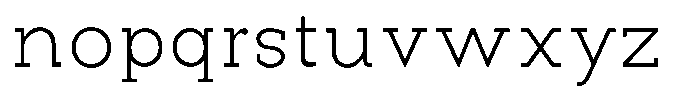 Pano Slab Thin Semi Expanded Font LOWERCASE