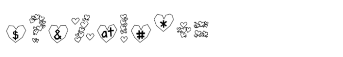 Paper Hearts Outline Font OTHER CHARS