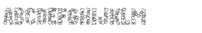 Paper Hearts Outline Font UPPERCASE