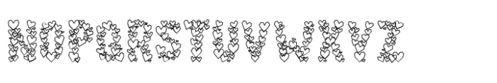 Paper Hearts Outline Font UPPERCASE