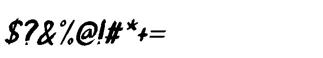 Paradox Brush II Italic Font OTHER CHARS