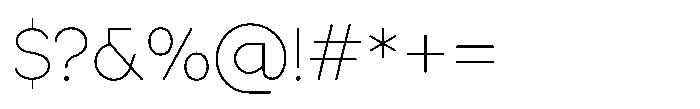 Parisco Thin Font OTHER CHARS