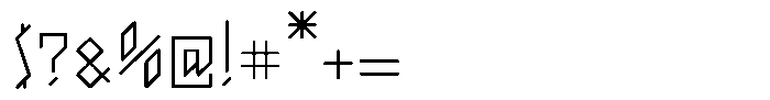 Parrallelogramica Regular Font OTHER CHARS