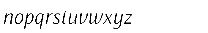 Partner Serif Light Italic Font LOWERCASE
