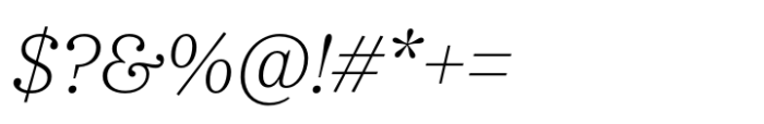 Passenger Serif Extralight Italic Font OTHER CHARS