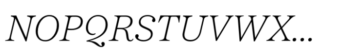 Passenger Serif Extralight Italic Font UPPERCASE