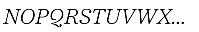 Passenger Serif Light Italic Font UPPERCASE