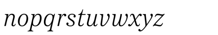 Passenger Serif Light Italic Font LOWERCASE