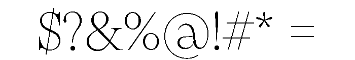Pangaia Thin Font OTHER CHARS