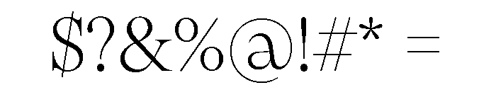 Pangaia Ultralight Font OTHER CHARS