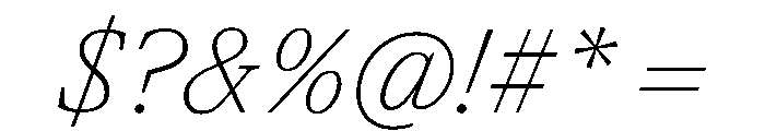 Paragraf ThinItalic Font OTHER CHARS