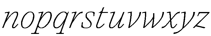 Paragraf ThinItalic Font LOWERCASE