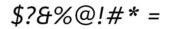 ParcloSans Italic Font OTHER CHARS