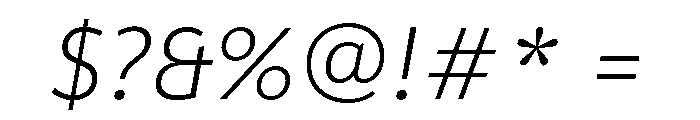 ParcloSans LightItalic Font OTHER CHARS