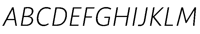 ParcloSans LightItalic Font UPPERCASE