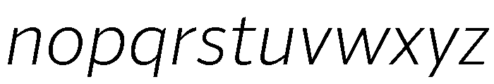ParcloSans LightItalic Font LOWERCASE