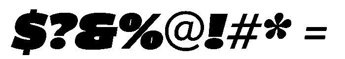 ParcloSans UltraItalic Font OTHER CHARS