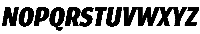 ParcloSansCondensed BlackItalic Font UPPERCASE