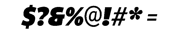 ParcloSansCondensed ExtraBlackItalic Font OTHER CHARS