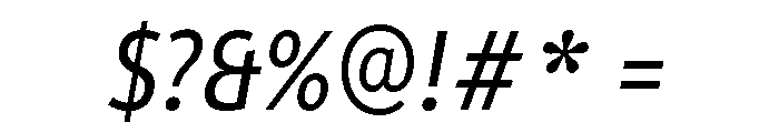ParcloSansCondensed Italic Font OTHER CHARS