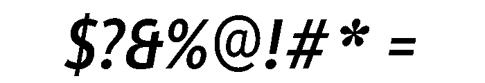 ParcloSansCondensed MediumItalic Font OTHER CHARS