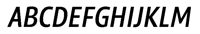 ParcloSansCondensed MediumItalic Font UPPERCASE