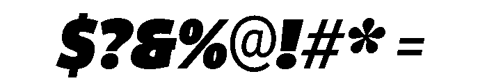ParcloSansCondensed UltraItalic Font OTHER CHARS