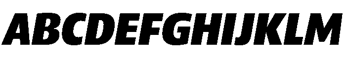 ParcloSansNarrow BlackItalic Font UPPERCASE