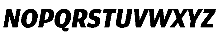ParcloSansNarrow BoldItalic Font UPPERCASE