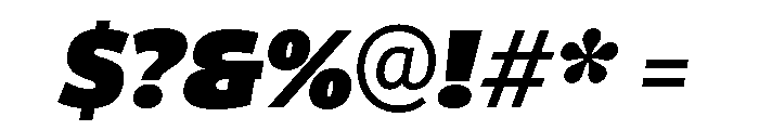 ParcloSansNarrow ExtraBlackItalic Font OTHER CHARS