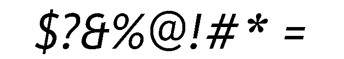 ParcloSansNarrow Italic Font OTHER CHARS