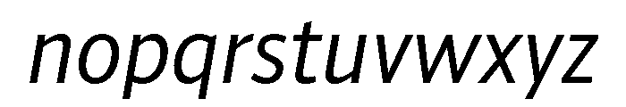ParcloSansNarrow Italic Font LOWERCASE