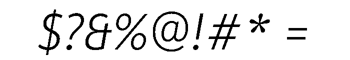 ParcloSansNarrow LightItalic Font OTHER CHARS