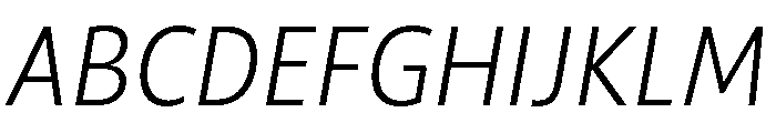 ParcloSansNarrow LightItalic Font UPPERCASE