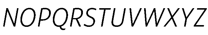 ParcloSansNarrow LightItalic Font UPPERCASE