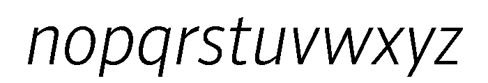 ParcloSansNarrow LightItalic Font LOWERCASE