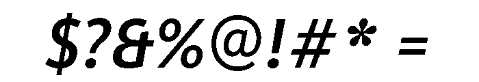 ParcloSansNarrow MediumItalic Font OTHER CHARS