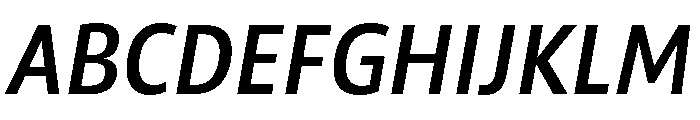 ParcloSansNarrow MediumItalic Font UPPERCASE