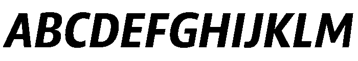 ParcloSansNarrow SemiBoldItalic Font UPPERCASE