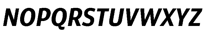 ParcloSansNarrow SemiBoldItalic Font UPPERCASE