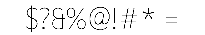 ParcloSansNarrow Thin Font OTHER CHARS