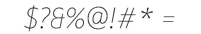 ParcloSansNarrow ThinItalic Font OTHER CHARS