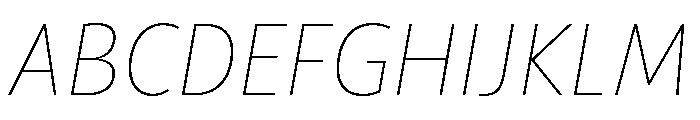 ParcloSansNarrow ThinItalic Font UPPERCASE
