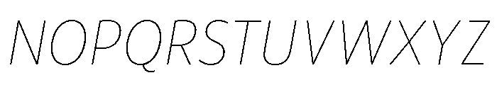 ParcloSansNarrow ThinItalic Font UPPERCASE