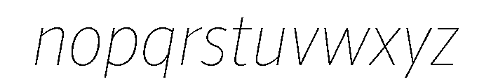 ParcloSansNarrow ThinItalic Font LOWERCASE