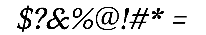 ParcloSerif Italic Font OTHER CHARS