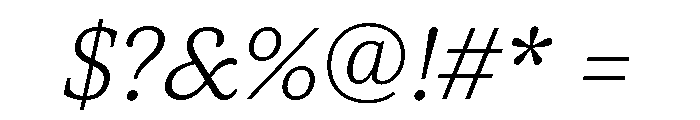 ParcloSerif LightItalic Font OTHER CHARS