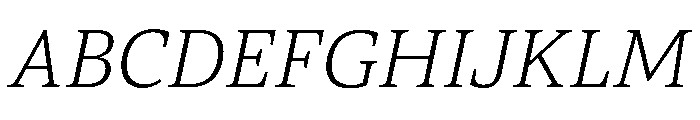 ParcloSerif LightItalic Font UPPERCASE